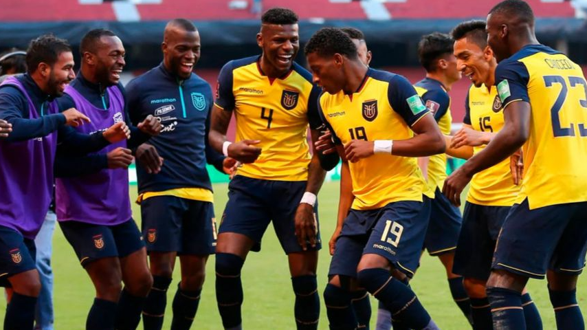 Observar la celebración habitual que realiza el conjunto ecuatoriano cada vez que anota goles