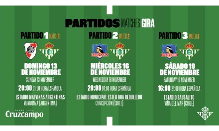 El Real Betis visitará Argentina y Chile durante el Mundial