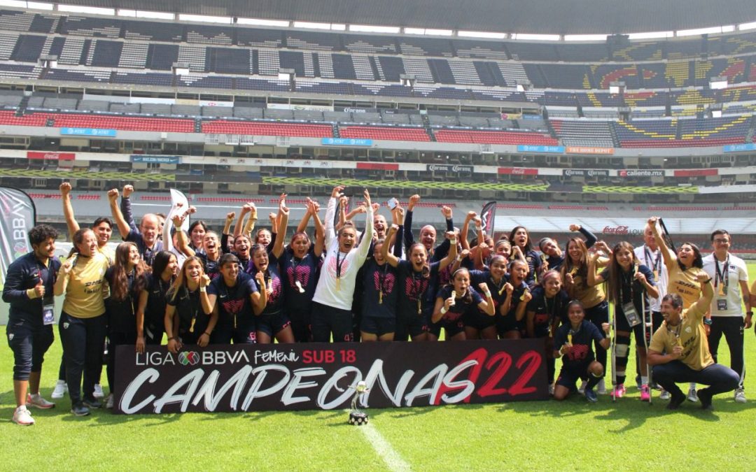 Sub-18 femenil de Pumas se coronan campeonas.