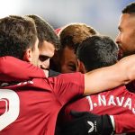 Celebración de gol en el Alavés - Sevilla