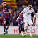 Jugada de Benzema en el último clásico frente al Barcelona.