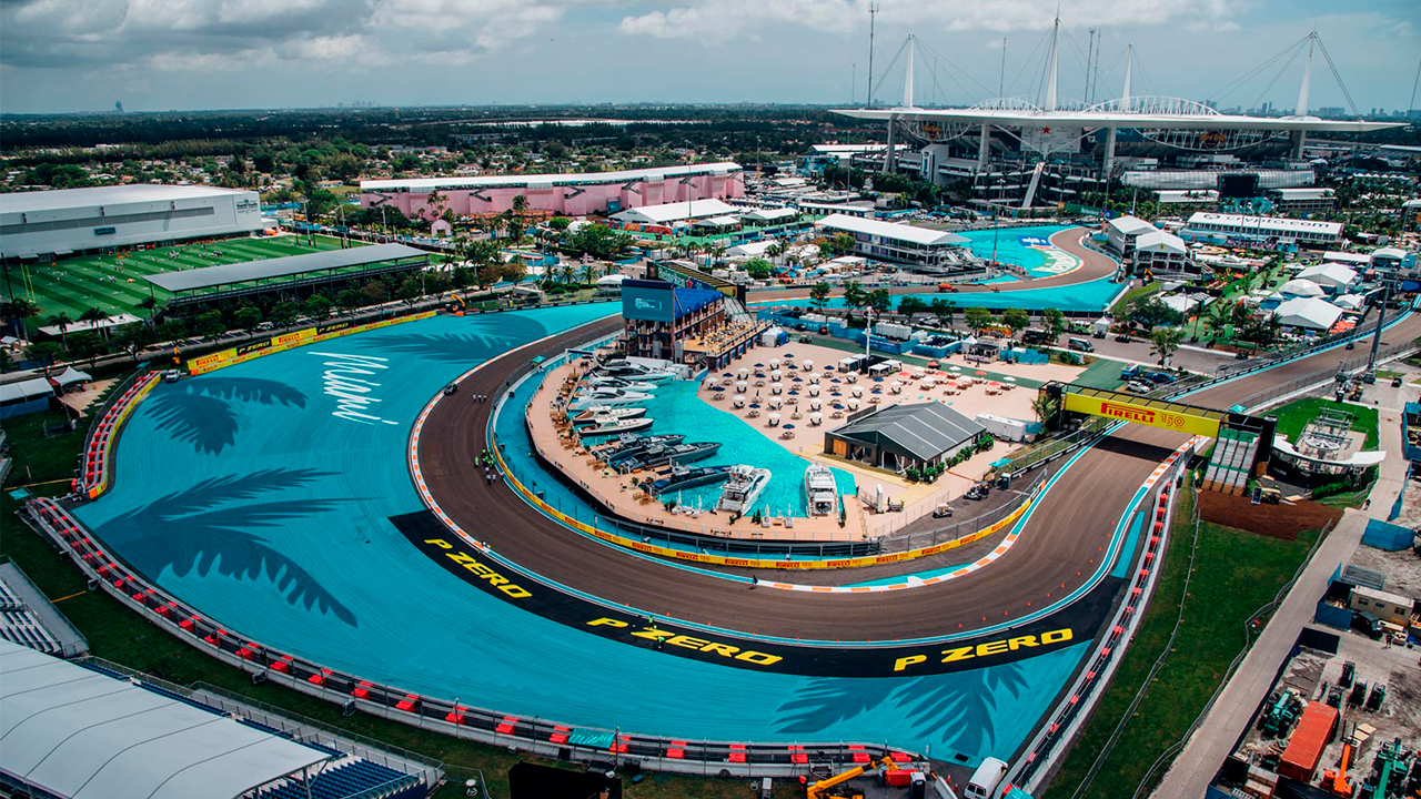 Vista aérea del circuito de Miami de F1
