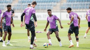 Entrenamiento previo al partido Real Madrid - Almería