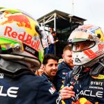 Sergio Pérez y Max Verstappen tras la carrera del Gran Premio de Azerbaiyán