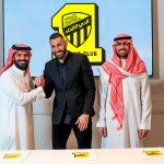 Benzema en su presentación con el Al Ittihad