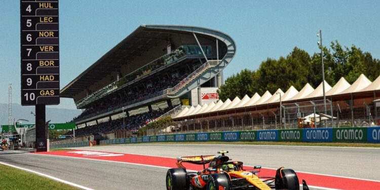 Norris lidera la FP1 del GP de España, que complicó a Colapinto