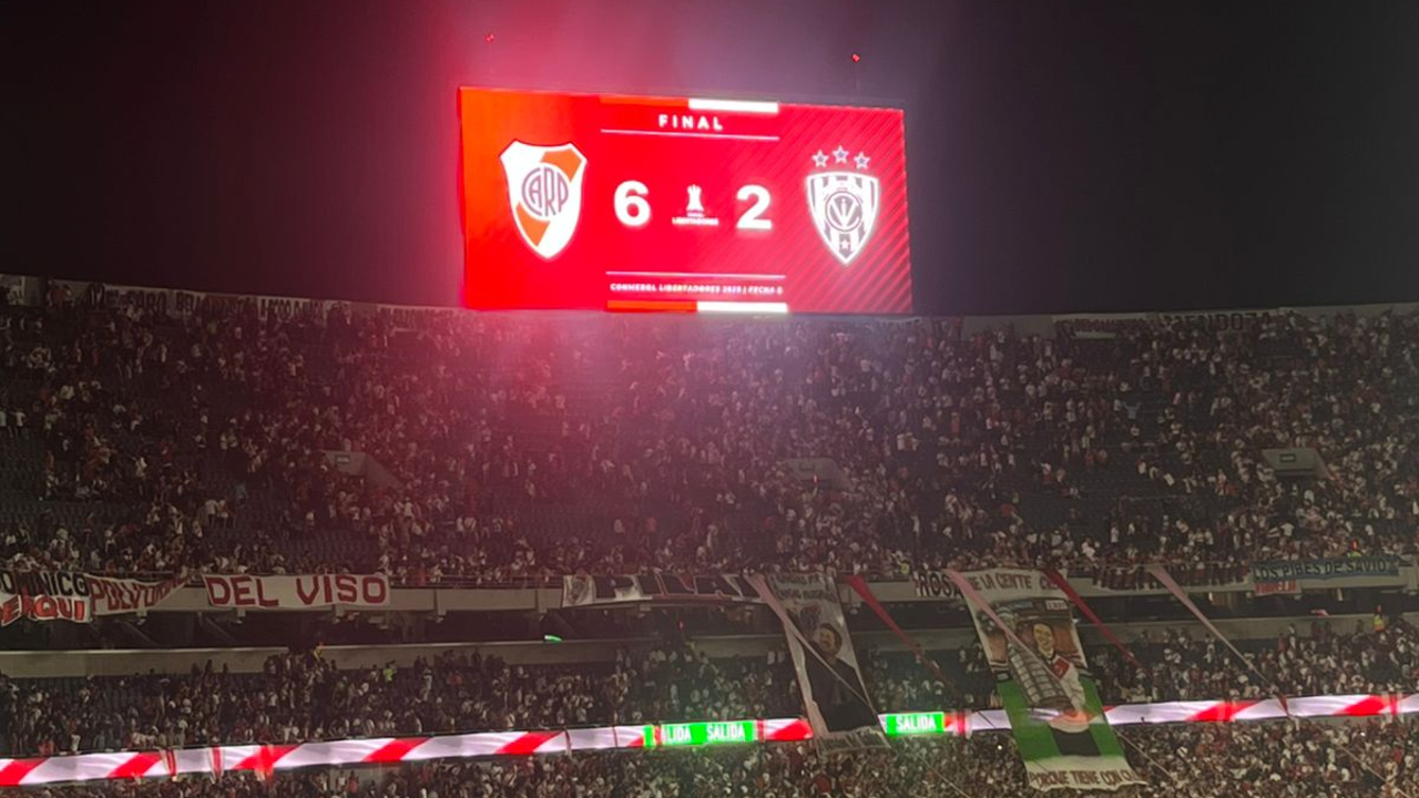 River goleo con un 6-2 en su cancha frente a Independiente del Valle por la Copa Libertadores 2025