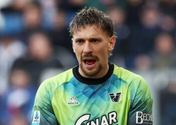 Ionut Radu, el nuevo portero del Celta, con el Venezia FC