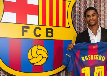 Rashford presentado con el FC Barcelona