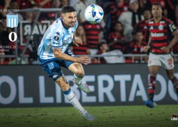 Racing sufrió un gol en contra y perdió la ida de la semifinal ante Flamengo