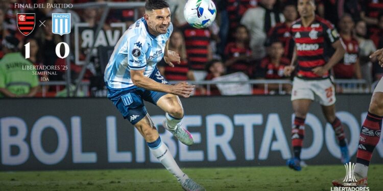 Racing sufrió un gol en contra y perdió la ida de la semifinal ante Flamengo