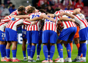 Concentración prepartido de la plantilla del Atleti.