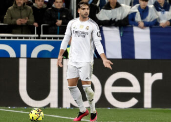 Asencio durante el partido contra el Deportivo Alavés