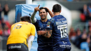 Matías Moroni en la jornada con presencia argentina en la Premiership