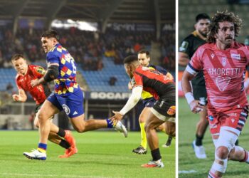 Acción de jugadores argentinos en la última fecha de la fase de grupos de la Challenge Cup 2025/26