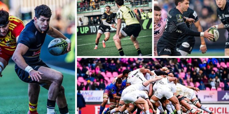 Jugadores de Los Pumas en acción durante la tercera jornada de la Challenge Cup europea