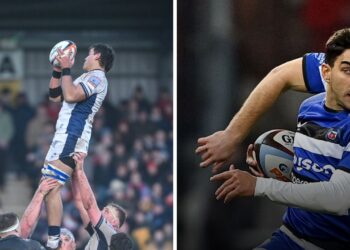 Santiago Carreras lidera el ataque del Bath en su visita a Gloucester, mientras que Santiago Grondona gana la plelota en las alturas por la Premiership
