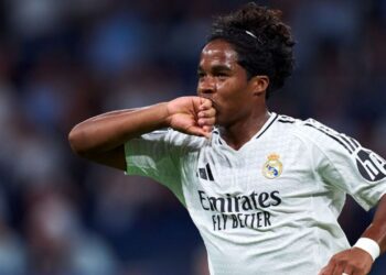 Endrick celebrando un gol