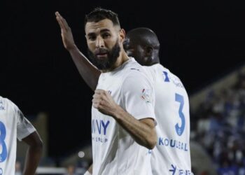 Karim Benzema celebrando un gol