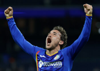 El Getafe celebrando la victoria frente al Real Madrid / Foto: LaLiga