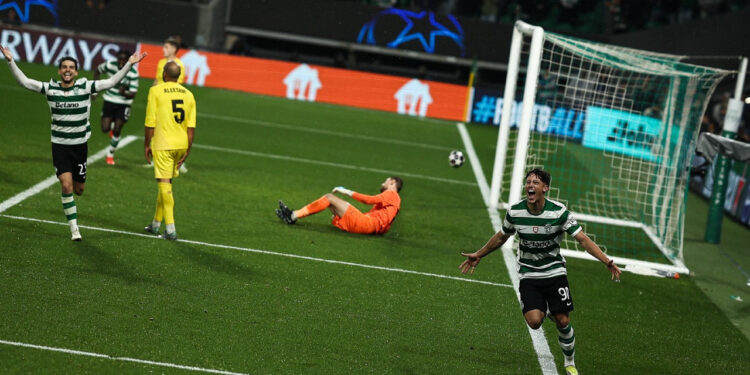 El Sporting de Portugal celebrando un gol en la Champions League / Sporting CP