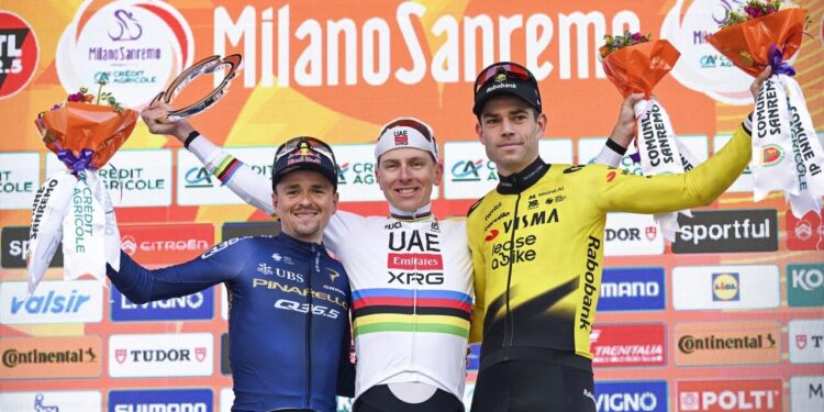 El podio de Milán-San Remo