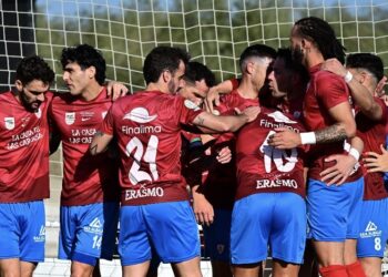 Celebración de uno de los goles del Jaraíz | Foto: CF Jaraíz