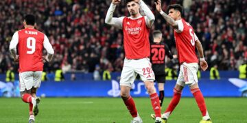 Kai Havertz celebrando su gol frente al Leverkusen | Foto: Arsenal