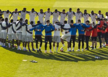 La Selección de Ecuador antes de enfrentarse a Marruecos