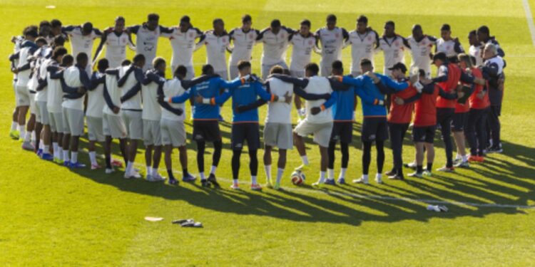 La Selección de Ecuador antes de enfrentarse a Marruecos