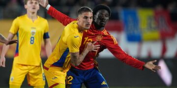 Mayenda en un partido de la selección sub-21. | Foto: Selección Española
