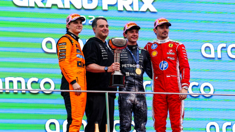Podio del Gran Premio de Japón de Fórmula 1 2026 / Fuente: FIA