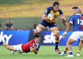 Franco Molina vio acción para Western Force ante Highlanders en la fecha 4 del Super Rugby Pacific
