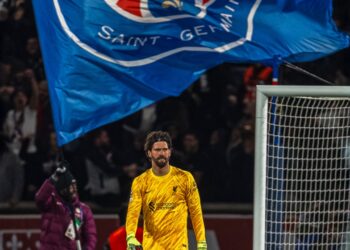 Alisson during the last match between PSG and Liverpool. | Phoro: Liverpool