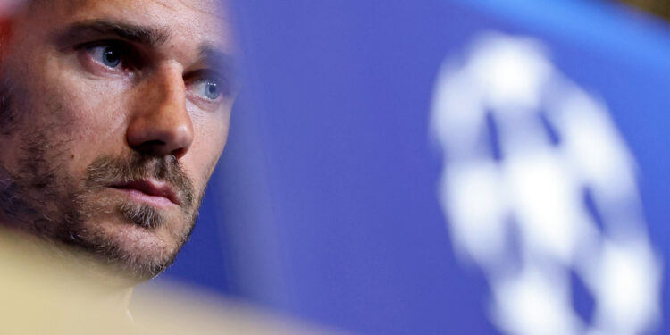 Antoine Griezmann en la rueda de prensa de los cuartos de final de la Champions League / Fuente: Atlético de Madrid