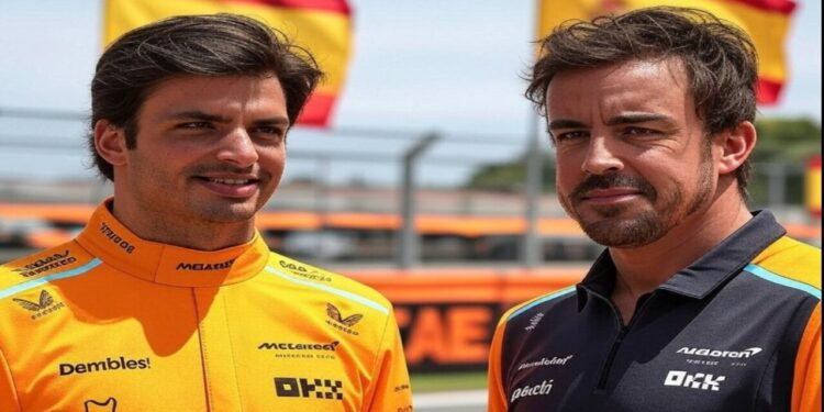 Dos pilotos españoles comparten momento en el paddock