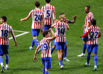 El Atlético de Madrid celebrando el gol de Julián Álvarez / Fuente: Atlético de Madrid