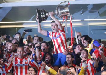 El Atlético de Madrid ganando la Copa del Rey en el estadio Santiago Bernabéu / Fuente: Atlético de Madrid