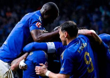 El Real Oviedo celebrando un gol en LaLiga / Fuente: Real Oviedo