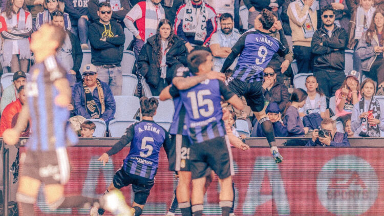 Fede Viñas celebrando un gol con el Real Oviedo / Fuente: Real Oviedo