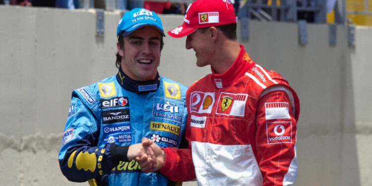 Fernando Alonso y Michael Schumacher en la Fórmula 1 2006 / Fuente: Fórmula 1