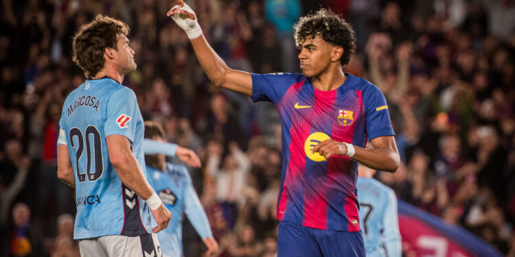 Lamine Yamal celebrando un gol con el FC Barcelona / Fuente: FC Barcelona