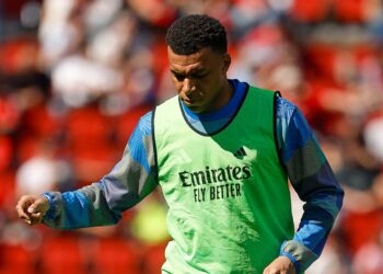 Mbappé en el calentamiento del Madrid- Mallorca. | Foto: Real Madrid