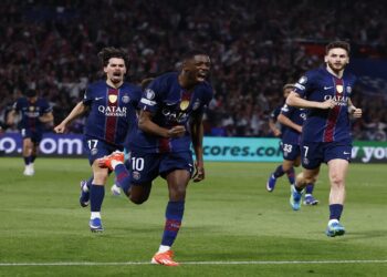 Celebración del PSG tras un gol