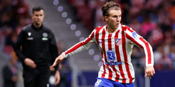 Pablo Barrios jugando con el Atlético de Madrid / Fuente: Atlético de Madrid