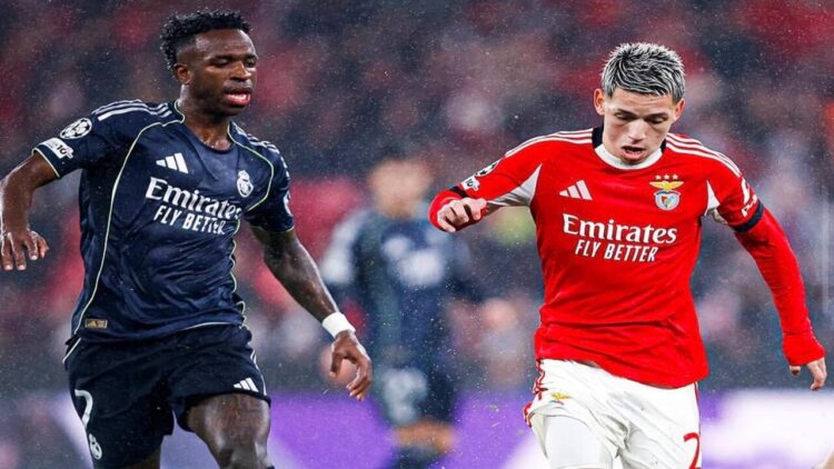 Duelo intenso entre Vinicius y Prestianni