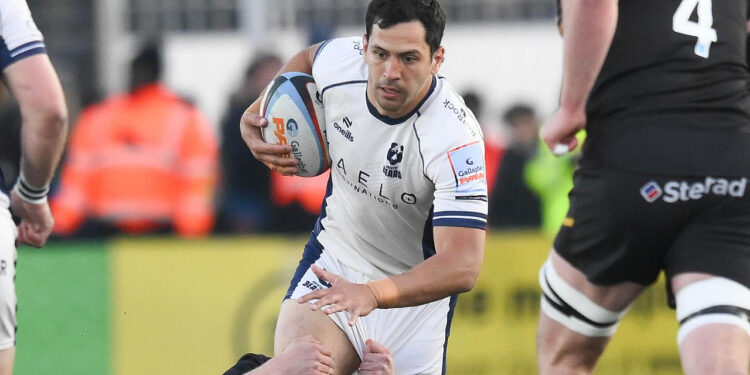 Matías Moroni sumó un try con Bristol Bears ante su ex equipo, Newcastle