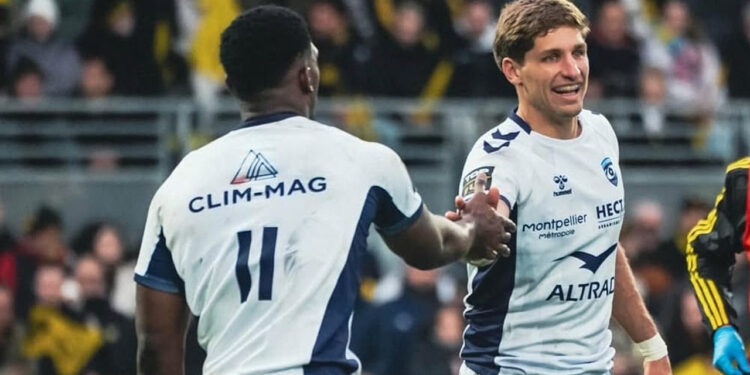 Domingo Miotti celebra la clasificación de Montpellier a la final de la Challenge Cup