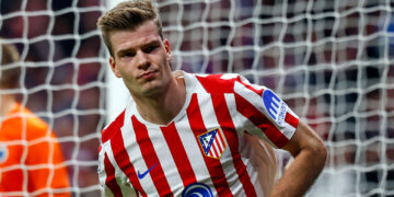 Alexander Sørloth celebrando un gol con el Atlético de Madrid / Fuente: Atlético de Madrid