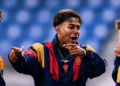 Nico, Lamine y Víctor en Riazor | Foto: @SEFutbol